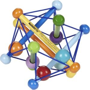 manhattan toy skwish color burst rattle and teether grasping activity toy